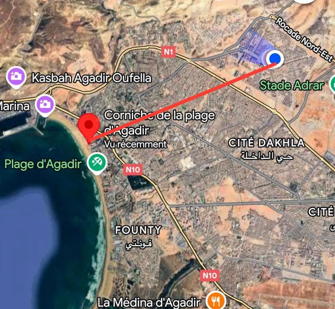 Appartement Soleil Tagda - 10 Min De La Plage Agadir Apartamento